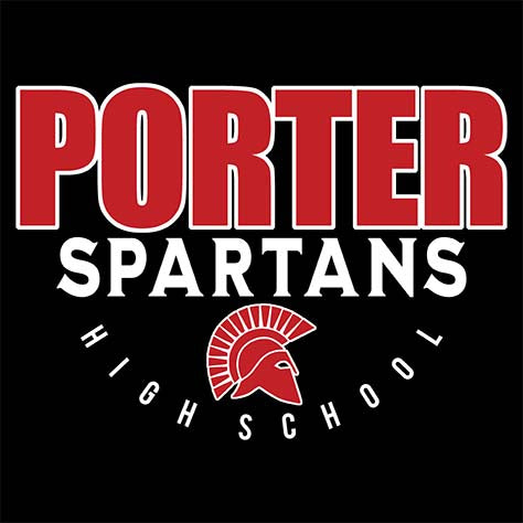 Porter Spartans Premium Black T-shirt - Design 12