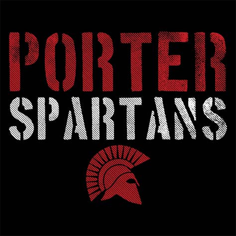 Porter Spartans Premium Black T-shirt - Design 17