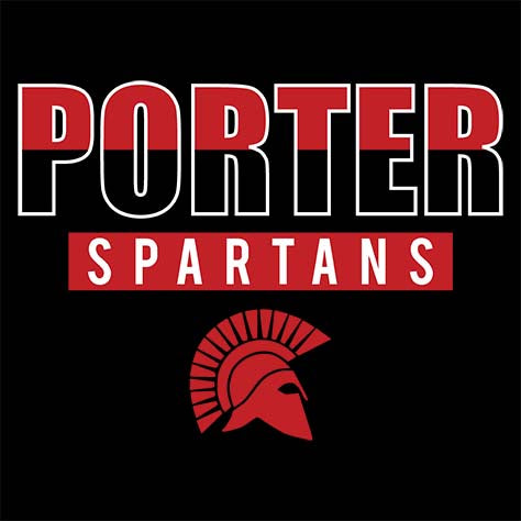 Porter Spartans Premium Black T-shirt - Design 23