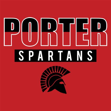 Porter Spartans Premium Red T-shirt - Design 23