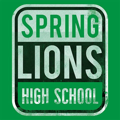 Spring High School Lions Green Garment Design 01