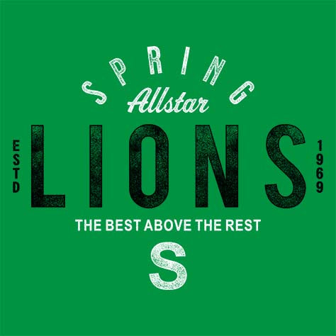 Spring High School Lions Green Garment Design 40