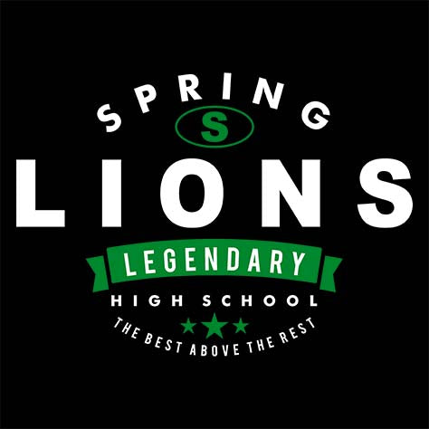 Spring Lions Premium Black T-shirt - Design 44