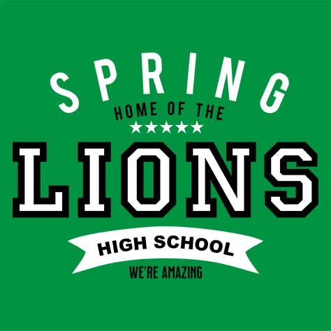 Spring High School Lions Green Garment Design 96
