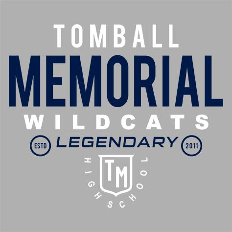 Tomball Memorial Wildcats Premium Grey Hoodie - Design 03