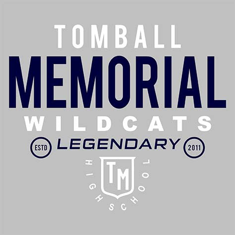 Tomball Memorial High School Wildcats Sports Grey Garment Design 03