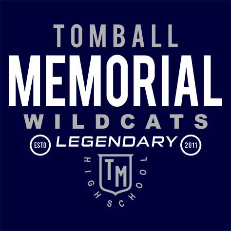 Tomball Memorial Wildcats Premium Navy T-shirt - Design 03