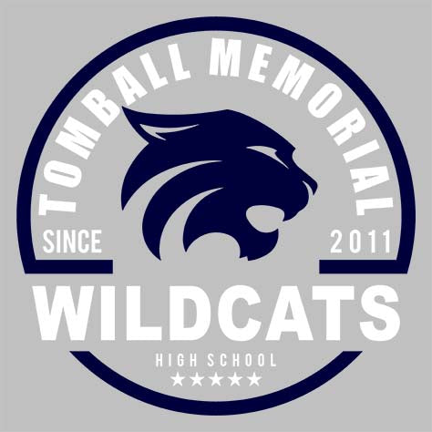 Tomball Memorial High School Wildcats Sports Grey Garment Design 04