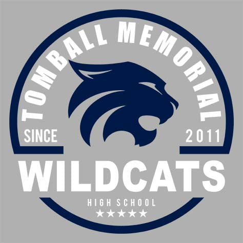 Tomball Memorial Wildcats Premium Grey Hoodie - Design 04