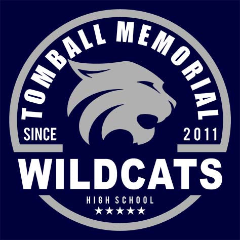 Tomball Memorial High School Wildcats Navy Garment Design 04