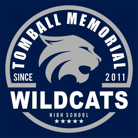 Tomball Memorial Wildcats Premium Navy Hoodie - Design 04