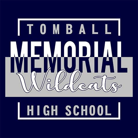 Tomball Memorial High School Wildcats Navy Garment Design 05