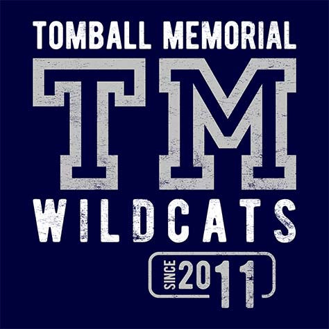 Tomball Memorial High School Wildcats Navy Garment Design 08