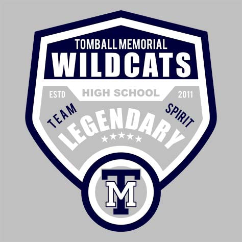 Tomball Memorial High School Wildcats Sports Grey Garment Design 14