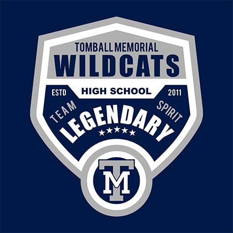 Tomball Memorial Wildcats Premium Navy Hoodie - Design 14