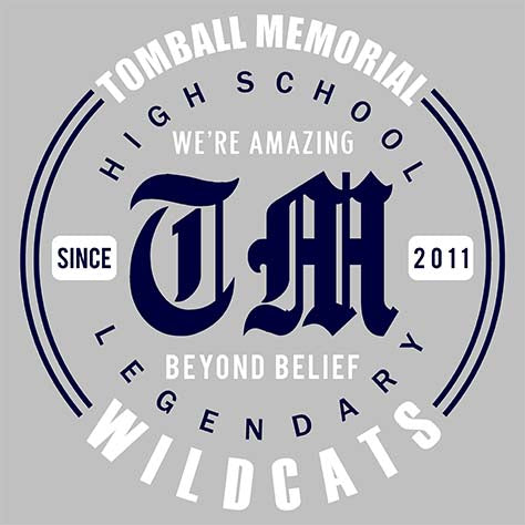 Tomball Memorial High School Wildcats Sports Grey Garment Design 15