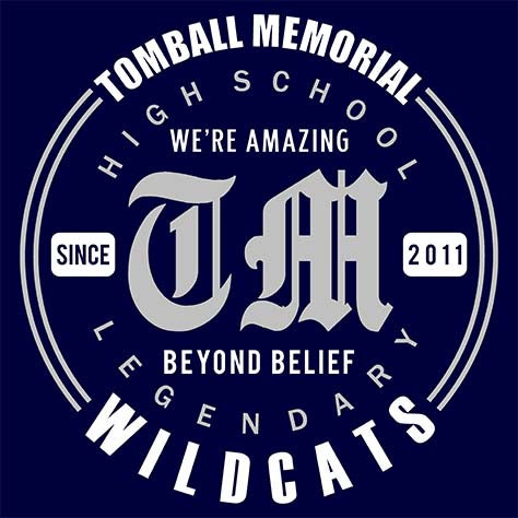 Tomball Memorial High School Wildcats Navy Garment Design 15