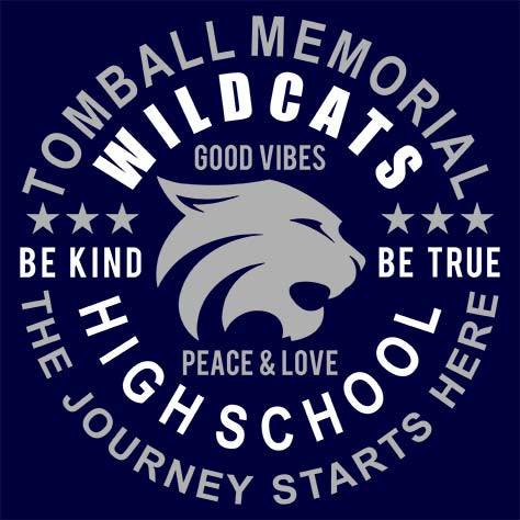 Tomball Memorial High School Wildcats Navy Garment Design 16