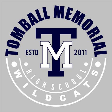 Tomball Memorial High School Wildcats Sports Grey Garment Design 19