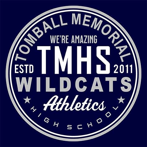 Tomball Memorial High School Wildcats Navy Garment Design 28