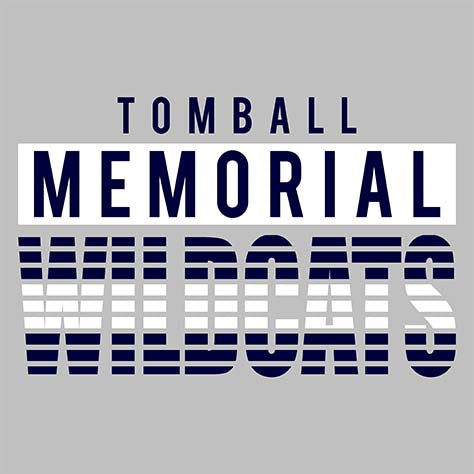 Tomball Memorial High School Wildcats Sports Grey Garment Design 35
