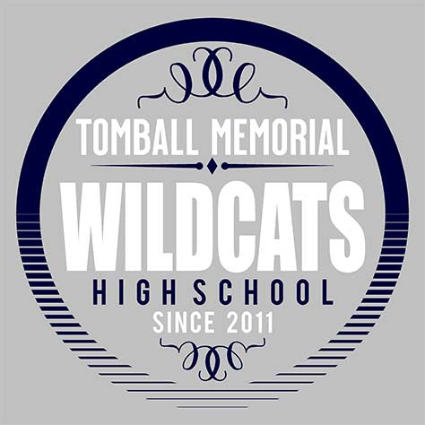 Tomball Memorial High School Wildcats Sports Grey Garment Design 38