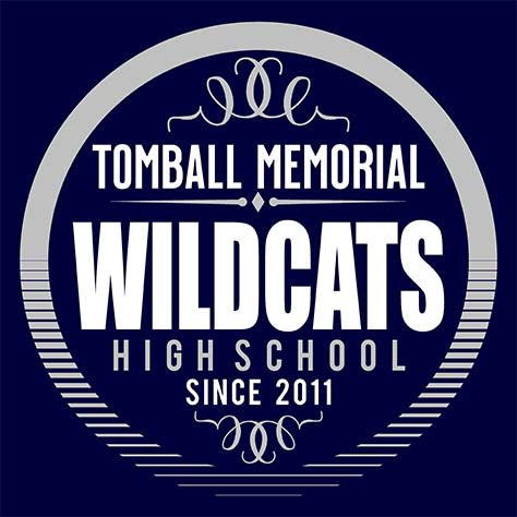 Tomball Memorial High School Wildcats Navy Garment Design 38