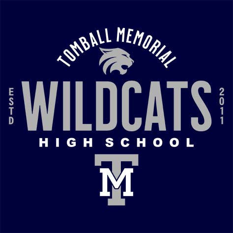 Tomball Memorial High School Wildcats Navy Garment Design 40