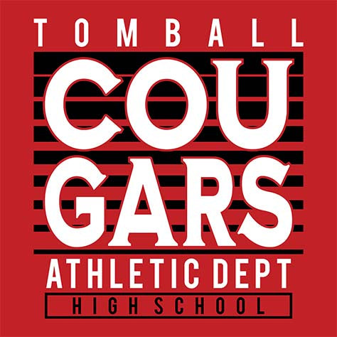 Tomball High School Cougars Red Garment Design 00