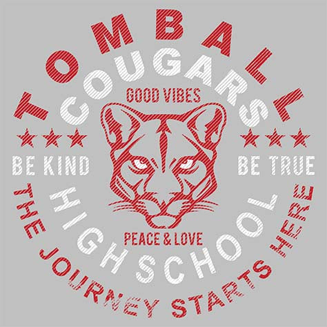 Tomball High School Cougars Sports Grey Garment Design 16