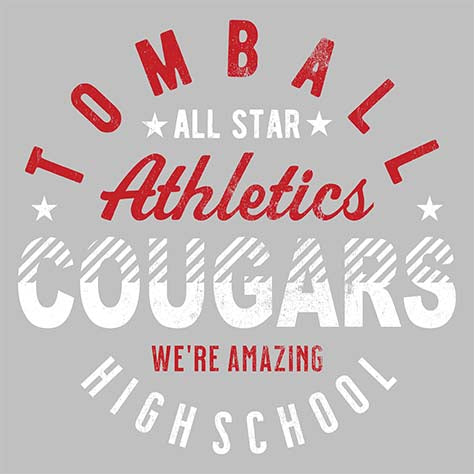 Tomball High School Cougars Sports Grey Garment Design 18
