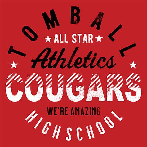 Tomball High School Cougars Red Garment Design 18