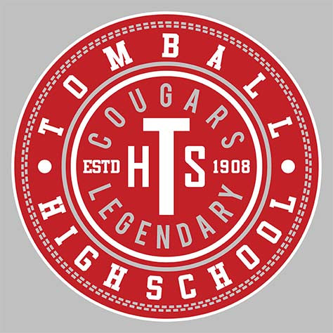 Tomball High School Cougars Sports Grey Garment Design 26