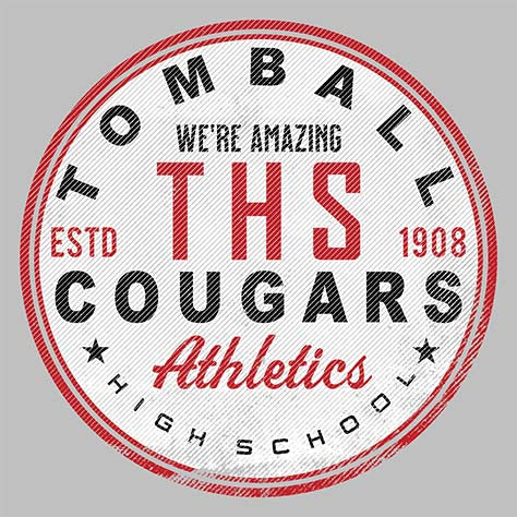 Tomball High School Cougars Sports Grey Garment Design 28