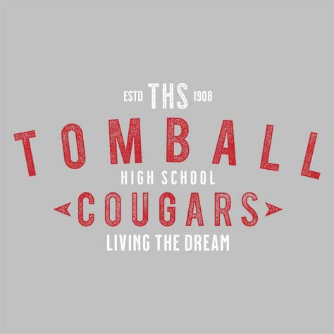 Tomball High School Cougars Sports Grey Garment Design 42