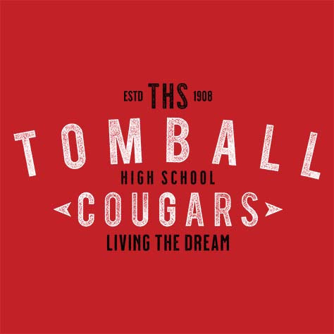 Tomball High School Cougars Red Garment Design 42