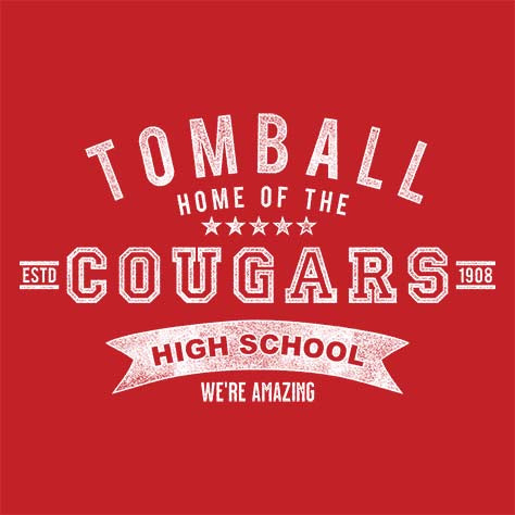 Tomball High School Cougars Red Garment Design 96