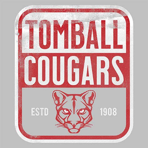 Close-up of Tomball Cougars Premium Grey Hoodie - Design 01