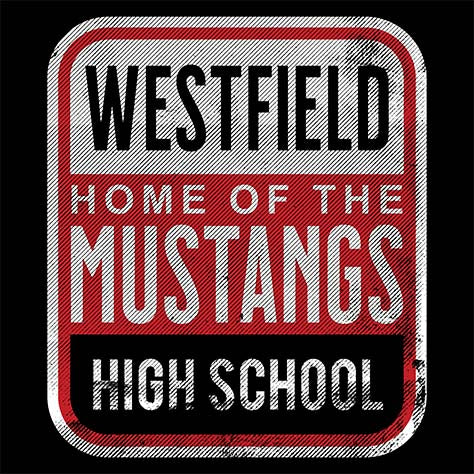 Westfield High School Mustangs Black Garment Design 01