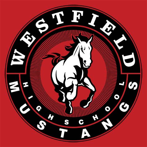 Westfield High School Mustangs Red Garment Design 02
