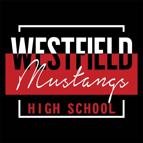 Westfield High School Mustangs Black Garment Design 05