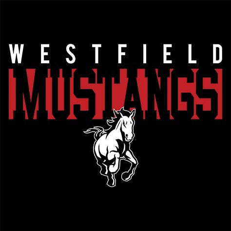 Westfield High School Mustangs Black Garment Design 06