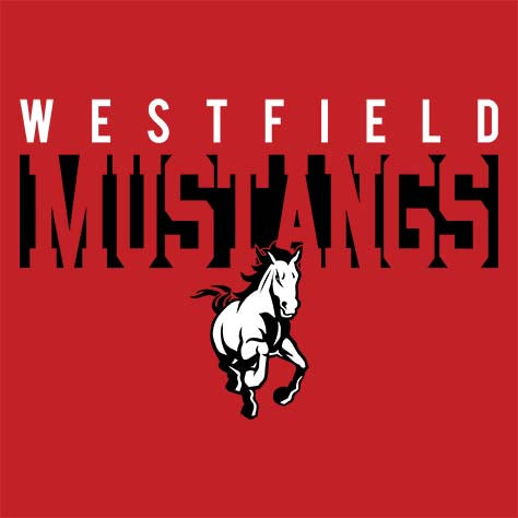 Westfield High School Mustangs Red Garment Design 06