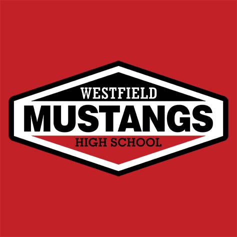 Westfield High School Mustangs Red Garment Design 09