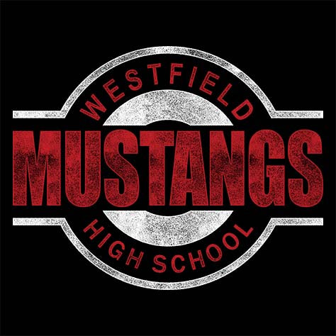 Westfield High School Mustangs Black Garment Design 11