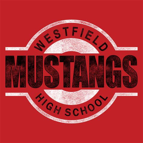 Westfield High School Mustangs Red Garment Design 11