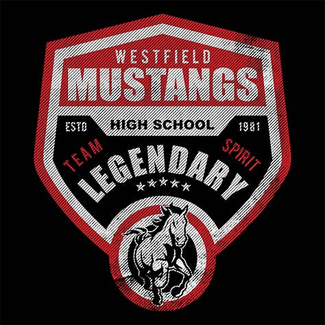 Westfield High School Mustangs Black Garment Design 14