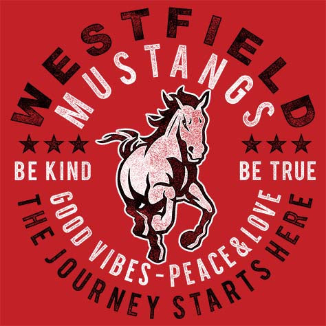 Westfield High School Mustangs Red Garment Design 16