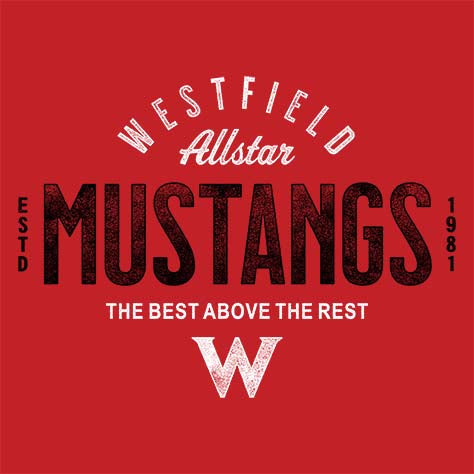 Westfield Mustangs Premium Red T-shirt - Design 40