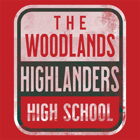The Woodlands Highlanders Premium Red T-shirt - Design 01